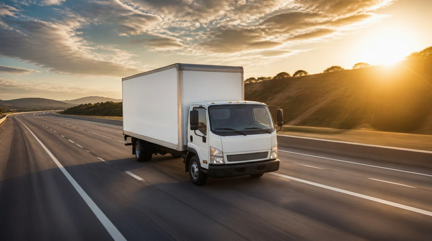 26ft box truck on the highway